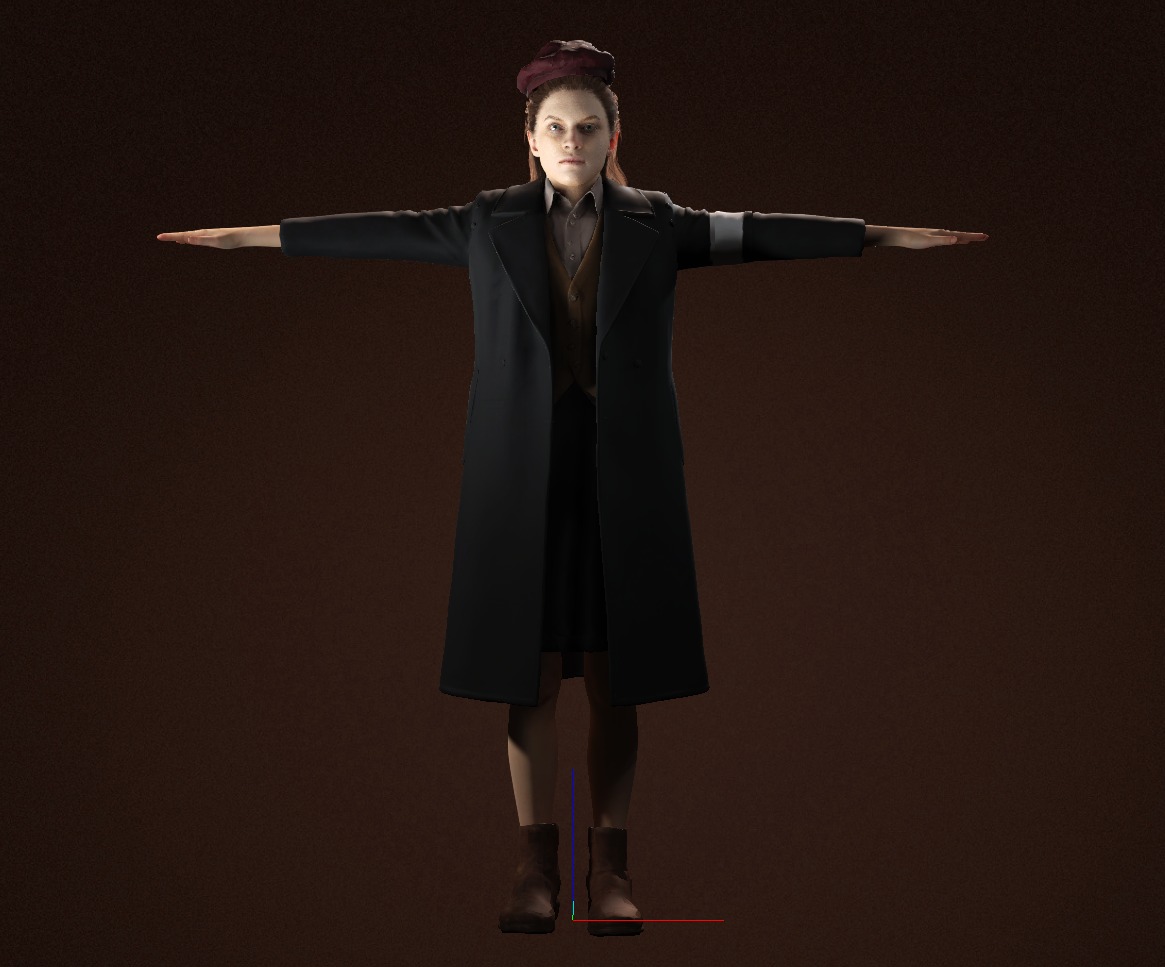 Model 3D – postać w stroju z epoki